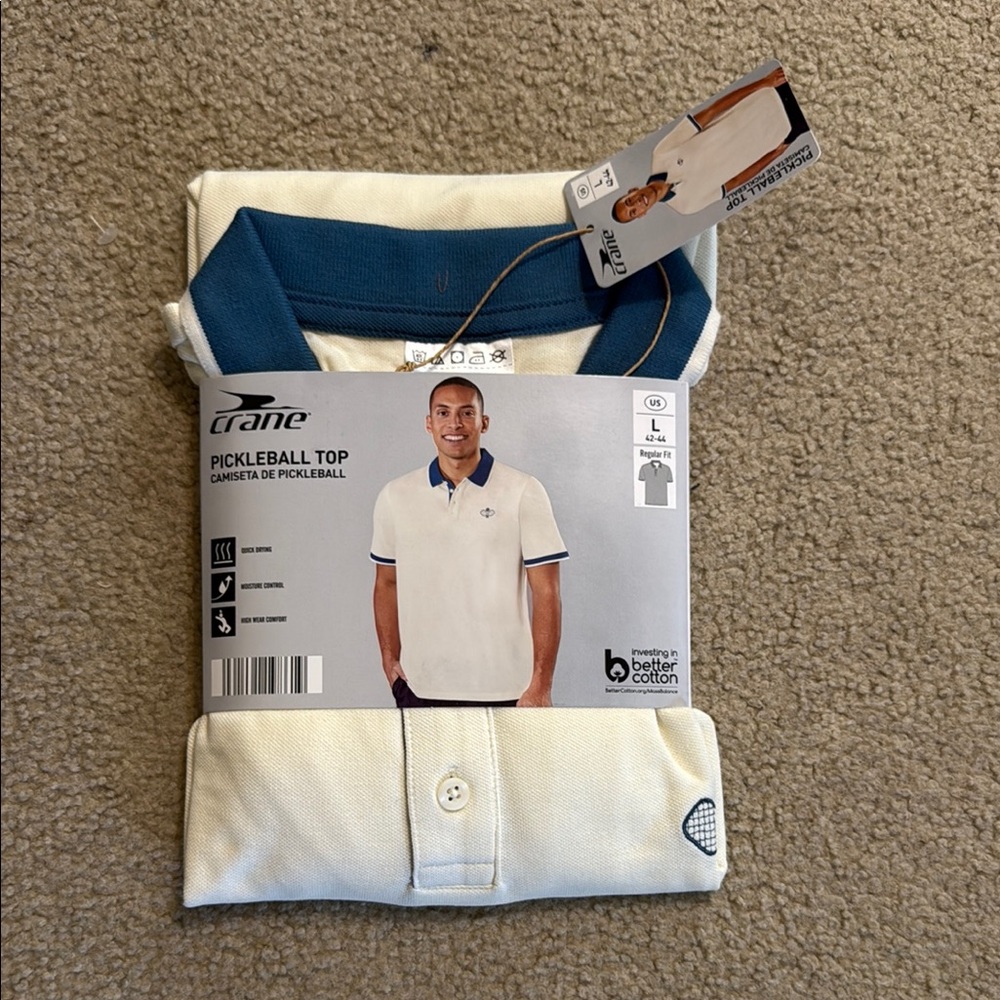Men's Pickleball Shirt - White and Blue
